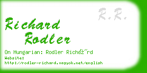 richard rodler business card